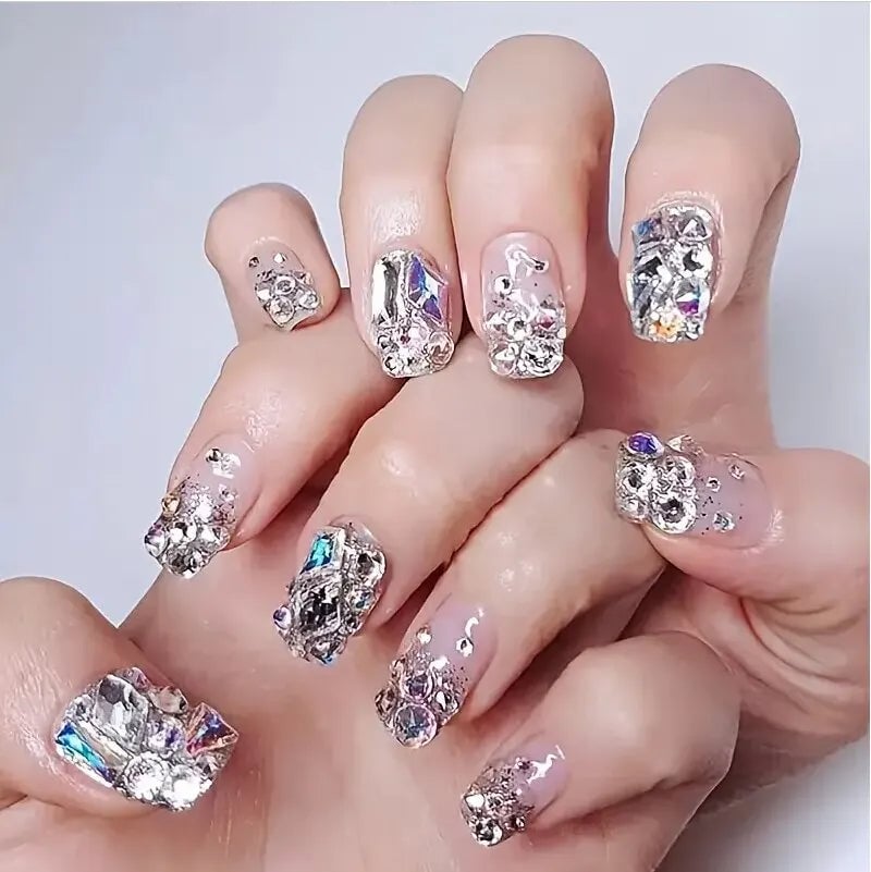 150pcs Glass Rhinestones + 20pcs Shaped Beads Nail Art DIY Kit