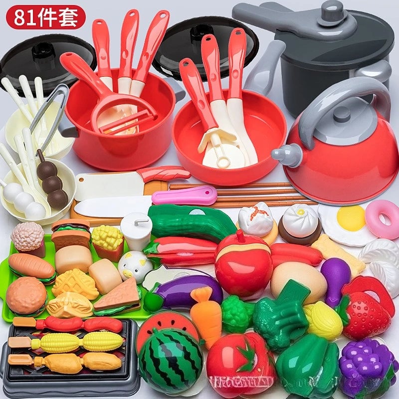 Interactive Musical Kitchen Toy Set with Cutting Tools for Kids Play