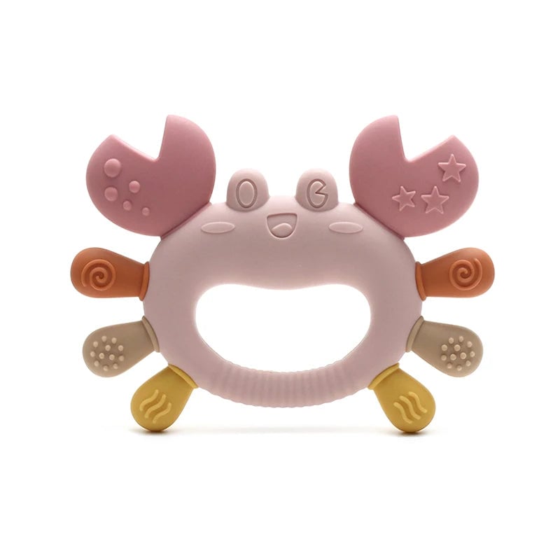 BPA-Free Silicone Crab Teething Toy - Easy Grip Design Newborn
