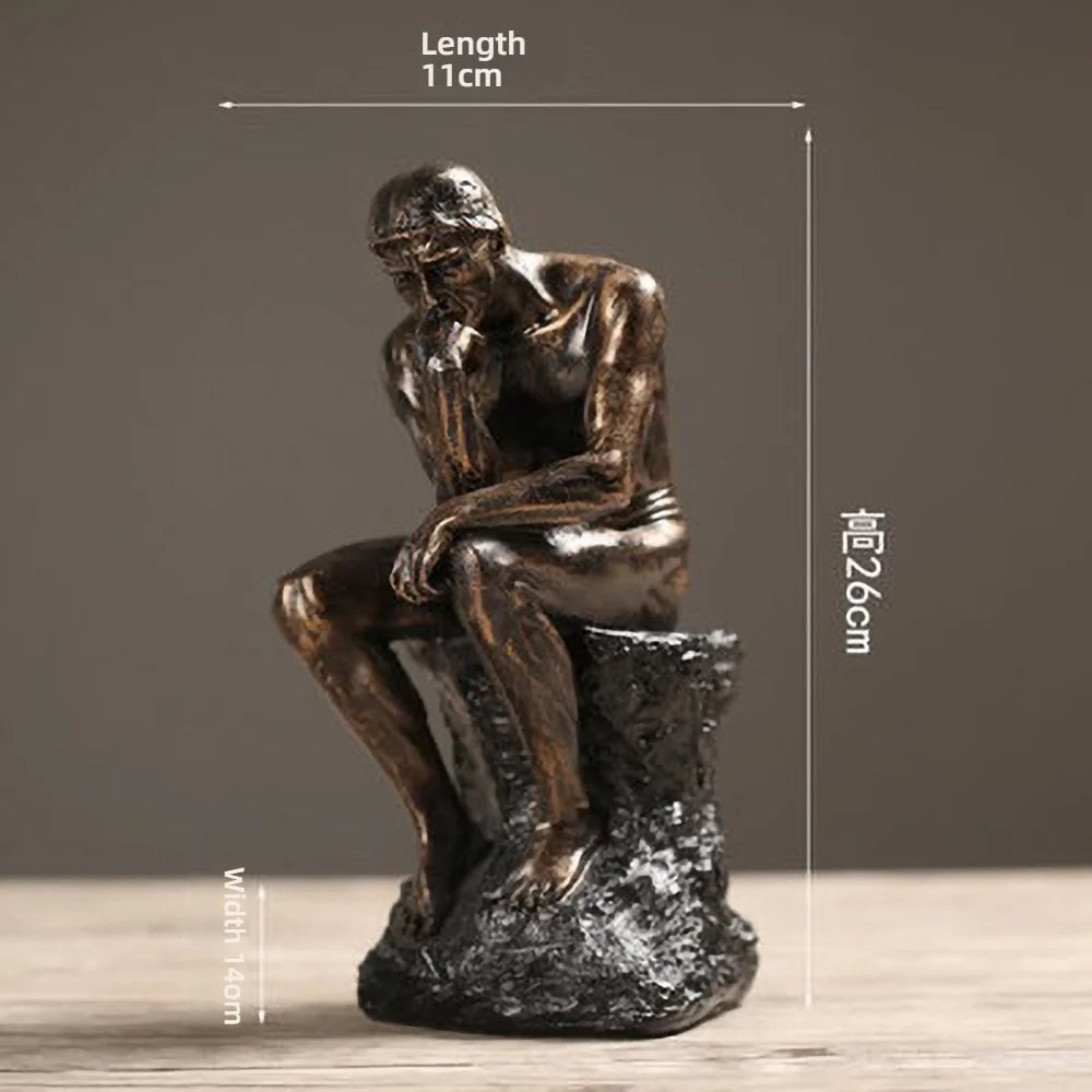 Nordic Minimalist Thinker Statue Resin Sandstone Office Decor Gift