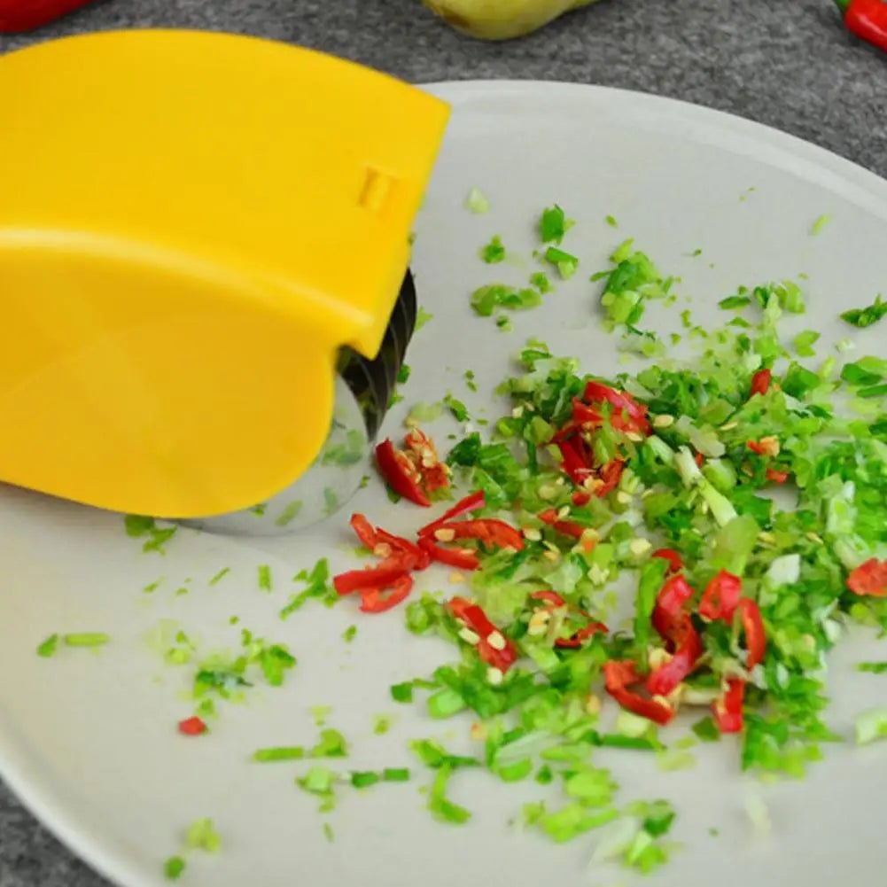 6-Blade Stainless Steel Vegetable Chopper Manual Herb Roller