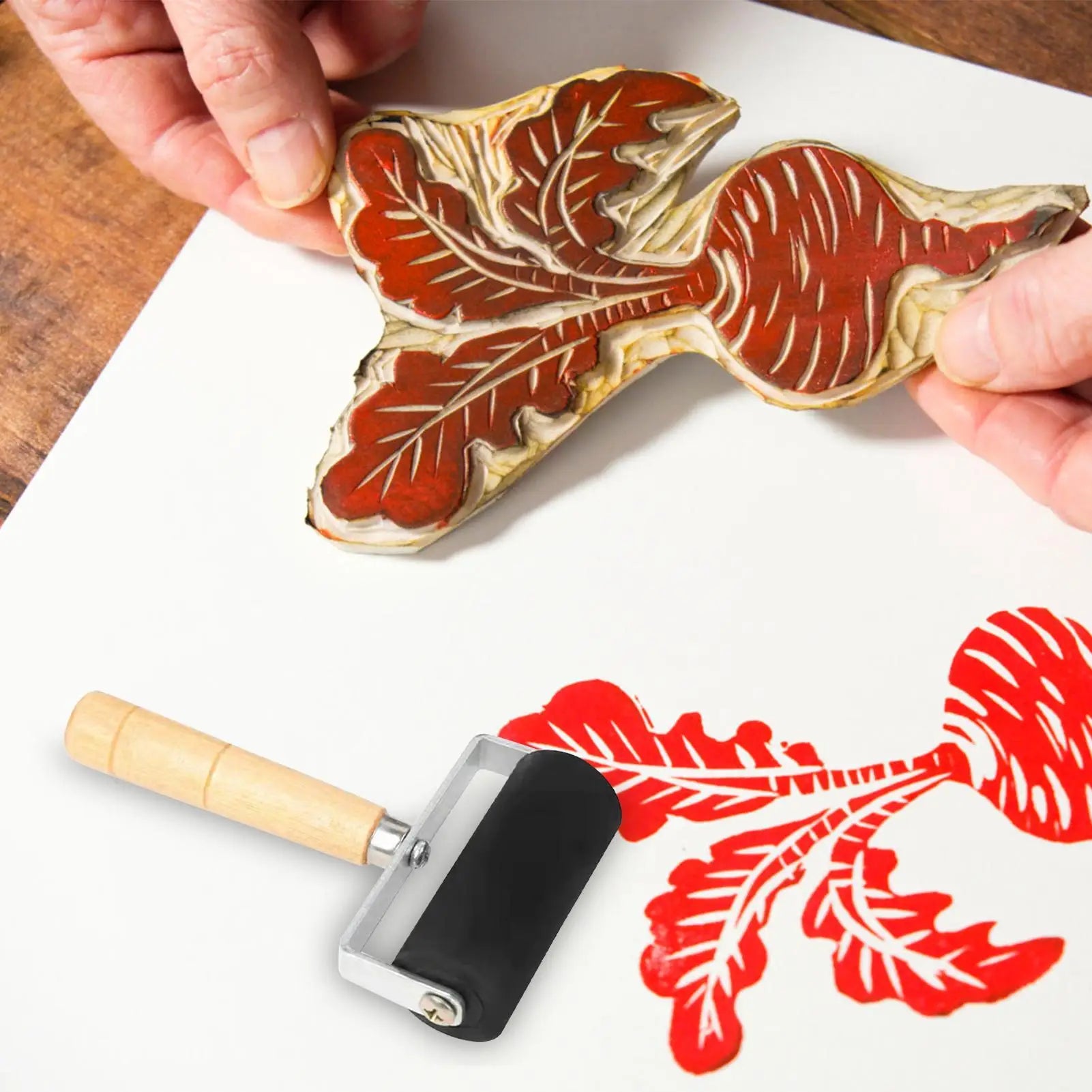 Rubber Roller Paint Ink Applicator Tool for Stamping Printmaking