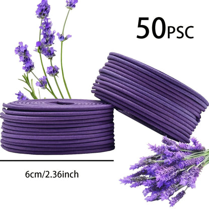 50 Lavender Spiral Candles 3-4 Hour Burn Time Scented Dinner Party