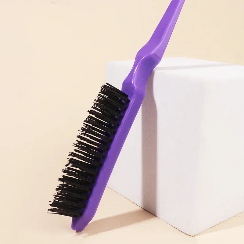 Hair Teasing Brush Rat Tail Comb Back Combing Styling Tool Real Hair