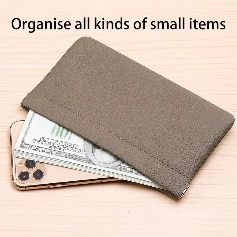 PU Leather Document Holder Wallet - Passport License Storage Organizer