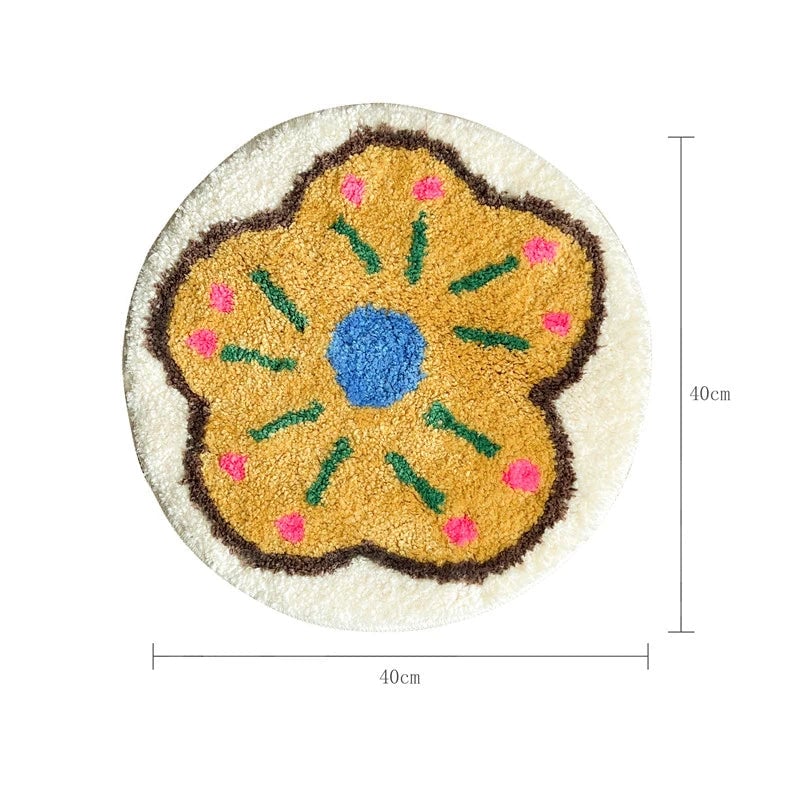 40x40cm Tufted Seat Cushion - Soft Round Square Floral Design Pad