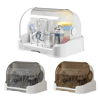 Dustproof Baby Bottle Drying Rack Portable Storage Organizer