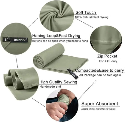 Microfiber Quick Dry Towel - Super Absorbent Beach Gym Sports Travel
