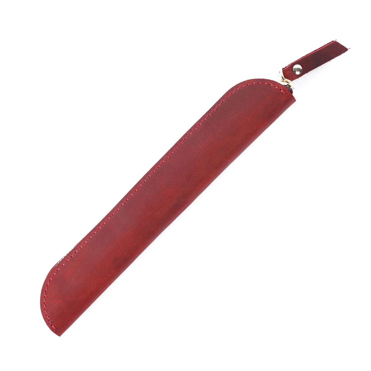 Handmade Cowhide Leather Single Pen Case Travel Protective Sheath