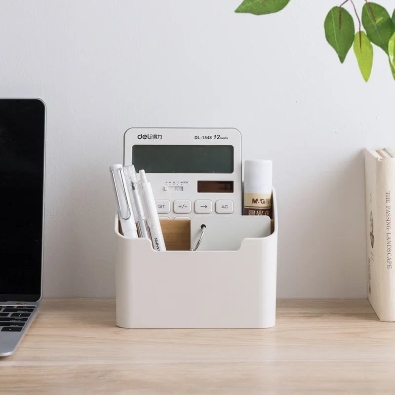 Multi-Compartment Plastic Desktop Organizer for Remote Controls
