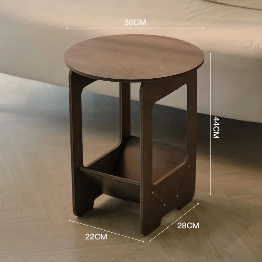 Round Coffee Table - Compact Bedside & Sofa Side Table 14 Inch
