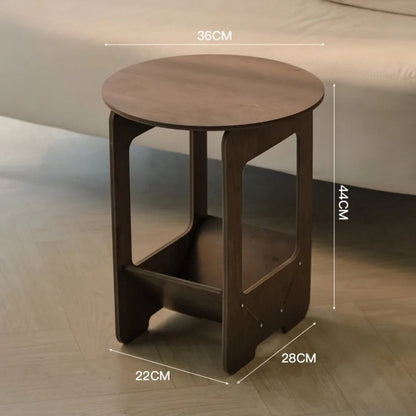 Round Coffee Table - Compact Bedside & Sofa Side Table 14 Inch