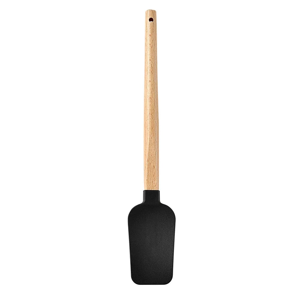 Silicone Cake Scraper Set with Wooden Handle - Baking Spatula Kit
