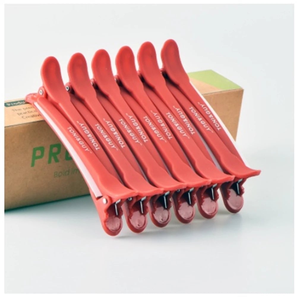 12pcs Professional Alligator Hair Clips Black Braided Salon Clamps