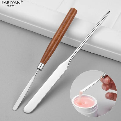 Stainless Steel Spatula Stick - Nail Art & Makeup Foundation Mixer