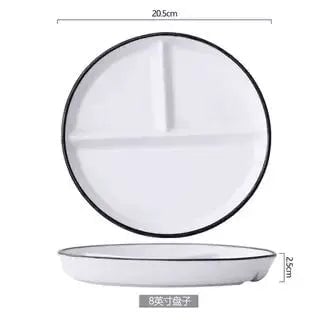 3-Panel Ceramic Divided Plate Cartoon Design Children's Breakfast