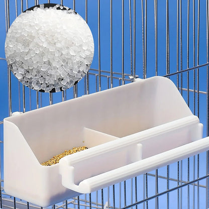 Double Grid Stand Bird Feeding Trough - Parrot Feeder Station