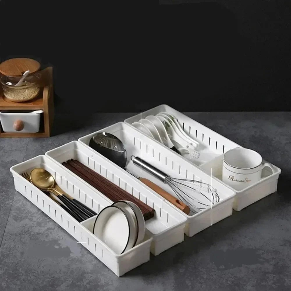 Adjustable Kitchen Drawer Organizer with Divider Cutlery Storage