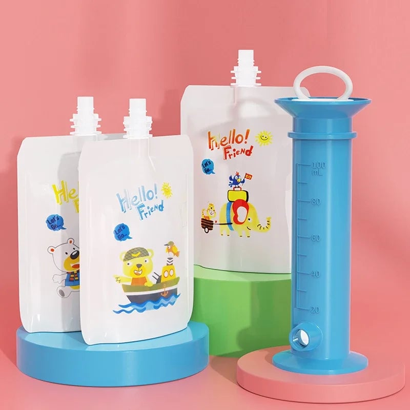 Baby Food Puree Filling Dispenser - Reusable Feeding Pouch Container