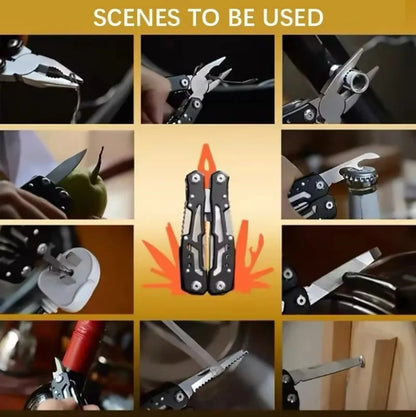 Stainless Steel Multi-Tool Pliers - Folding Camping Survival Tool