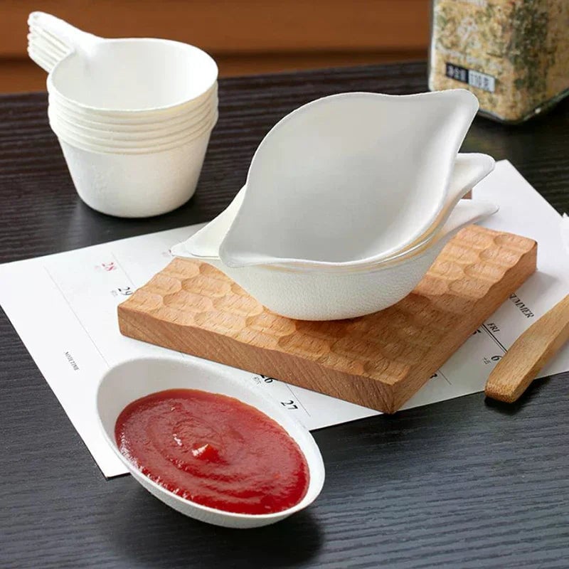 50 Pcs Water Drop Disposable Paper Dessert Plates High-Quality Trays