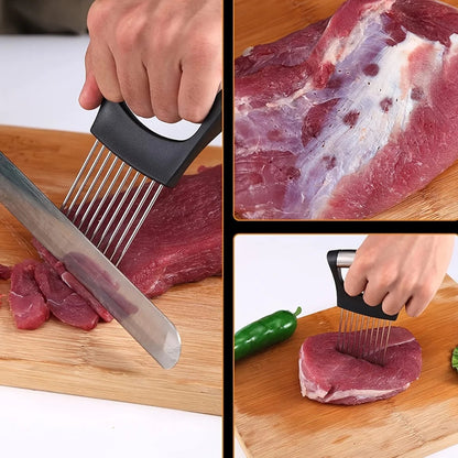 Stainless Steel Onion Slicer Holder - Multi Vegetable Cutter Tool