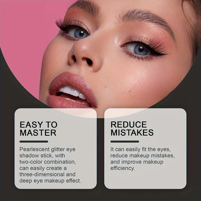 Eye Makeup Assistant Kit - 2 Eyeshadow Brushes + Quick Templates