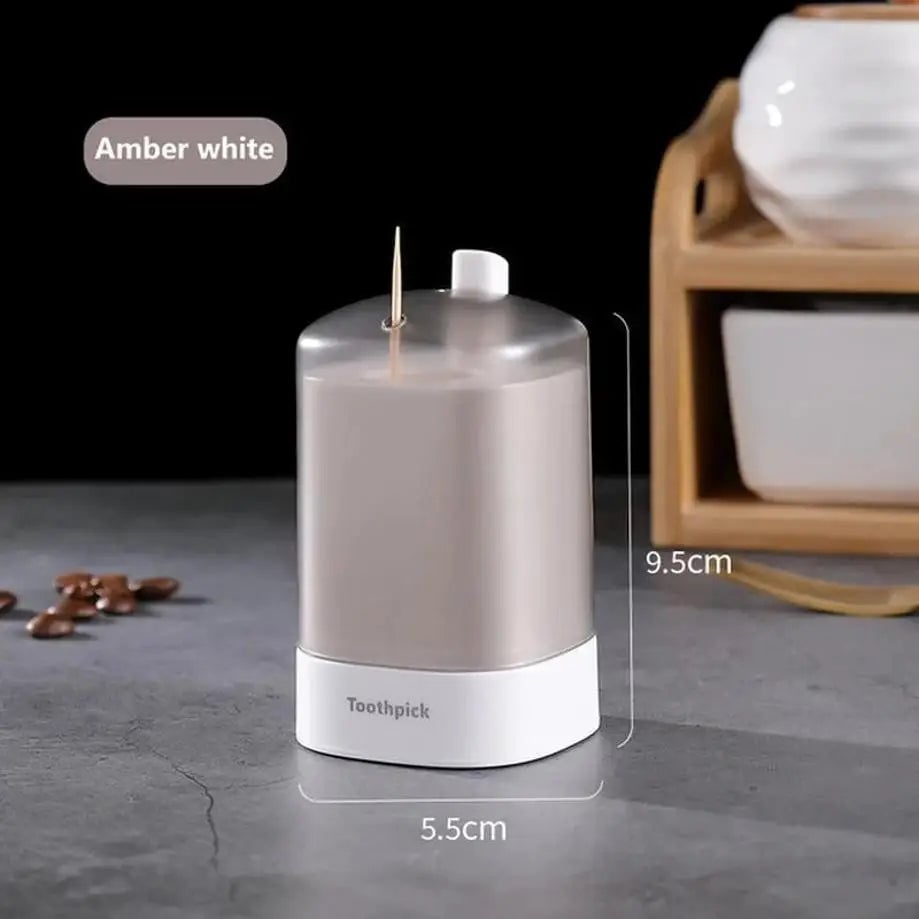 Automatic Press Toothpick Dispenser - Plastic Storage Container