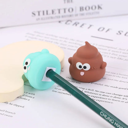 Mini Poop Emoji Pencil Sharpener - Cute Desktop School Supplies
