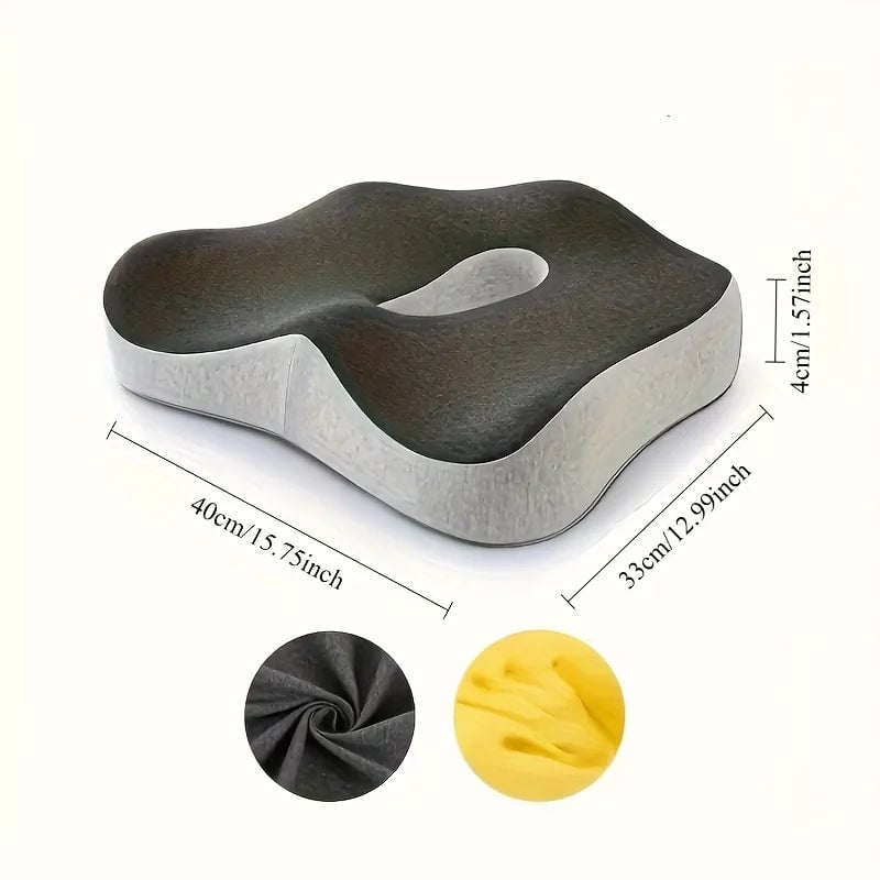 3-Zone Memory Foam Lumbar Support Cushion - Ergonomic Posture Corrector
