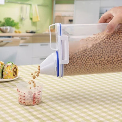 Transparent PP Food Storage Container with Measuring Cup - Rice Cereal