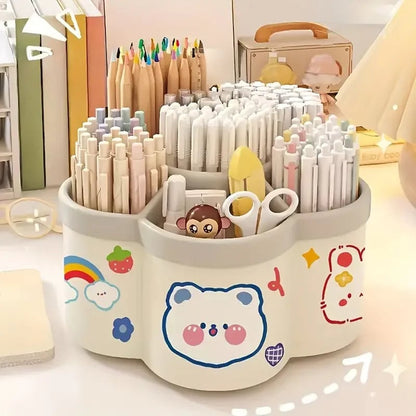 306° Rotating Desk Organizer - Large Capacity Pen Holder Storage