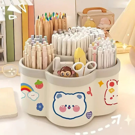 306° Rotating Desk Organizer - Large Capacity Pen Holder Storage