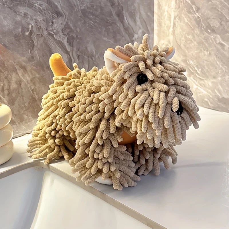 Wall Mount Puppy Shaped Hand Towel - Kitchen Bathroom Absorbent