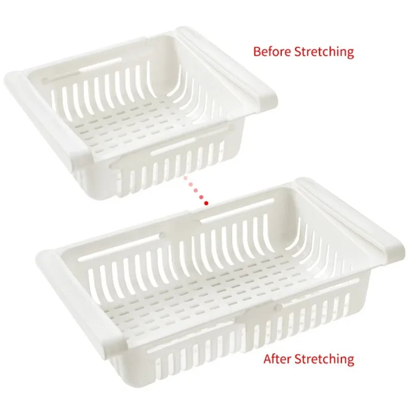 Magnetic Fridge Organizer Drawer Basket - Egg & Fruit Storage Box