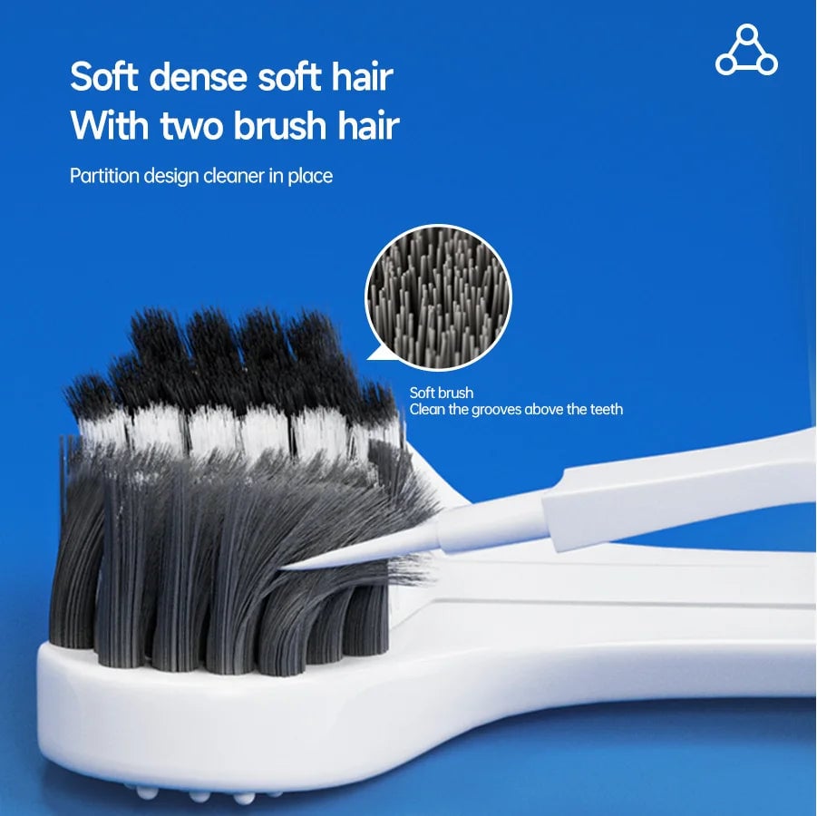 3D U-Shaped Manual Toothbrush 6-Pack - Three-Sided Soft Bristles