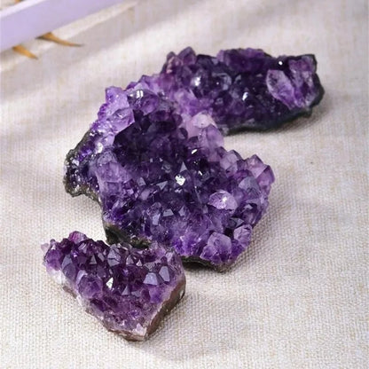Natural Purple Amethyst Quartz Crystal Cluster Geode Specimen