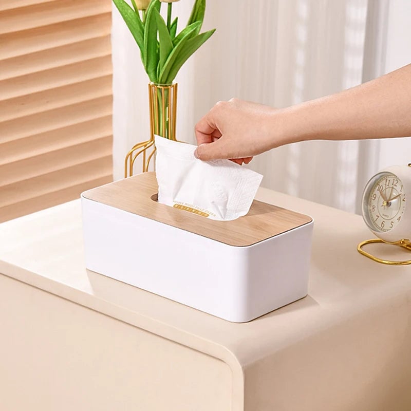 Detachable Plastic Kitchen Tissue Box Rectangle Minimalist Design