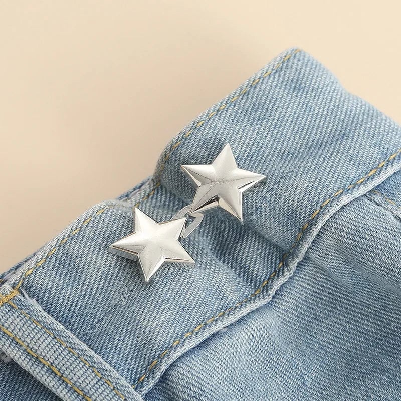Adjustable Jean Button Clips - Retractable Waist Tightener Buckle