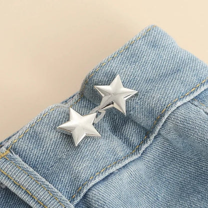 Adjustable Jean Button Clips - Retractable Waist Tightener Buckle