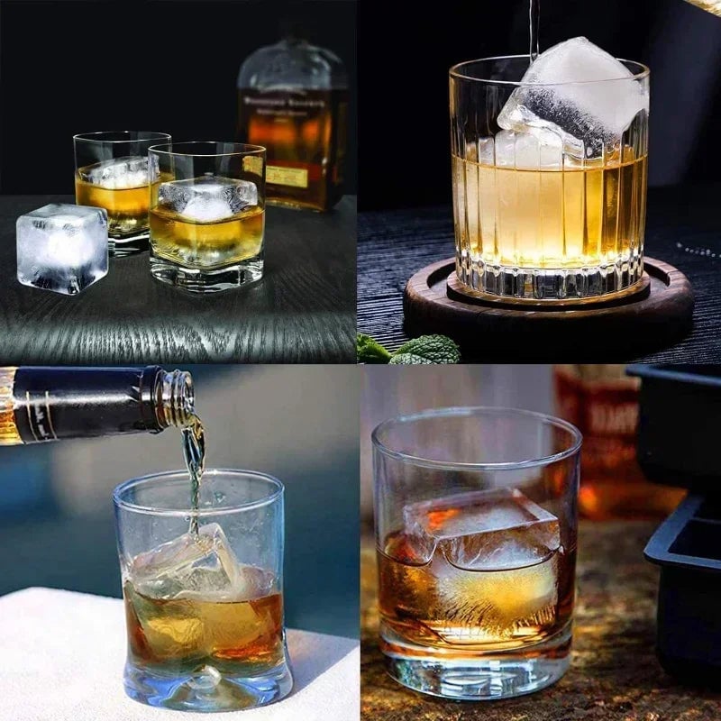 Food Grade Silicone Ice Cube Mold - Round Square Ball Ice Tray