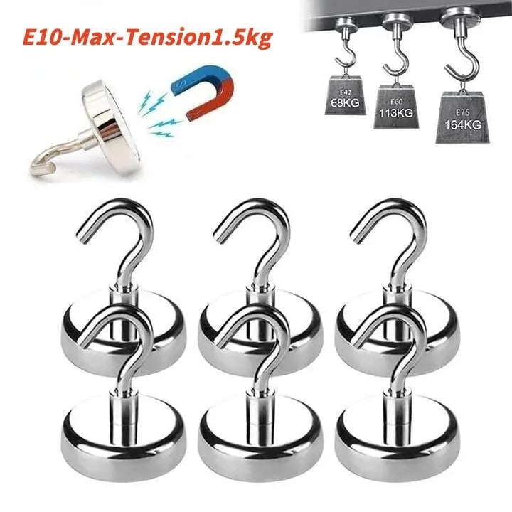 10PCS Strong Magnetic Hooks Multi-Purpose Kitchen Bathroom Storage