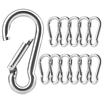 304 Stainless Steel M4 M5 M6 Spring Snap Carabiner Hook 6-24Pcs