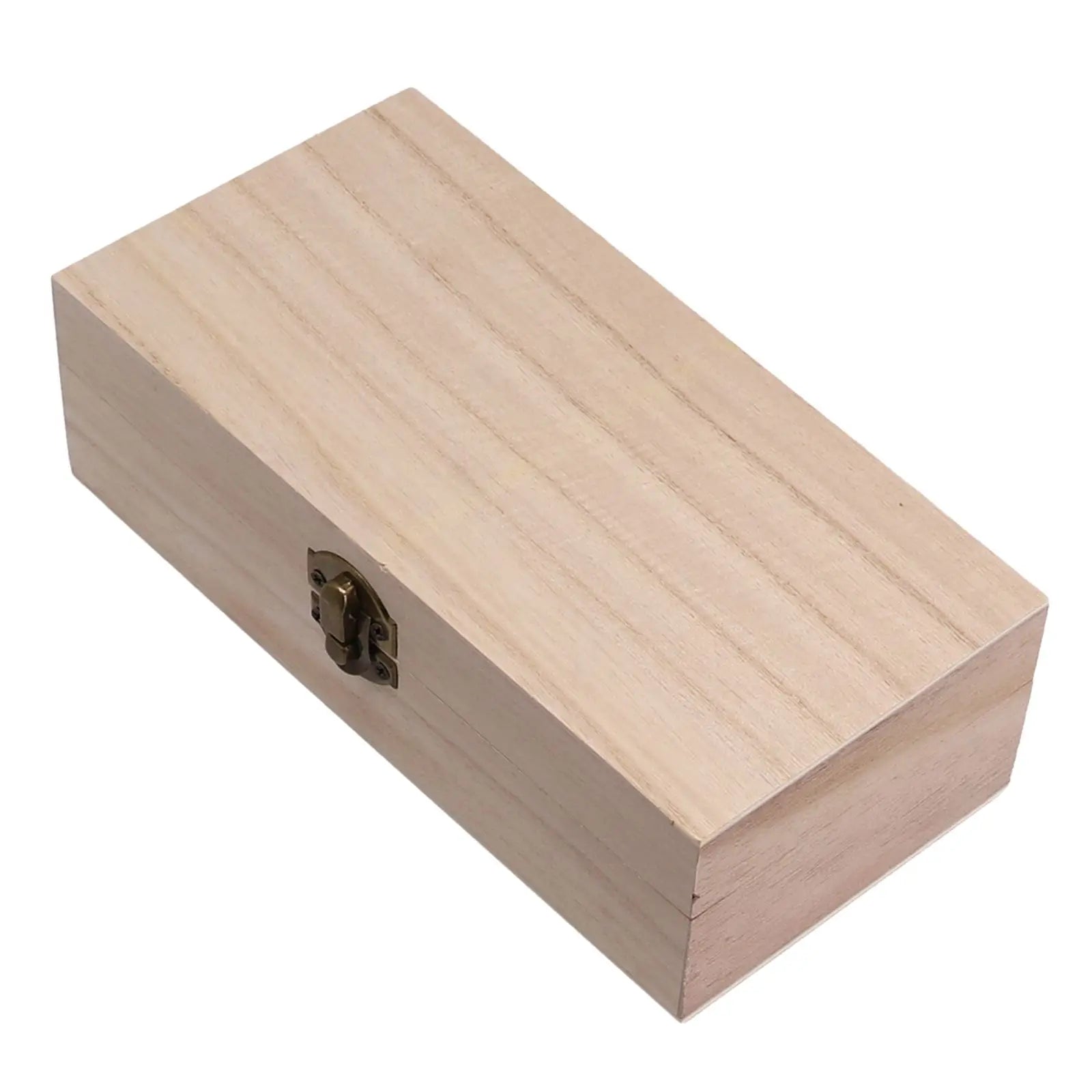 Wooden Storage Box 20x10x6cm Retro Buckle Tea Coffee Bean Container