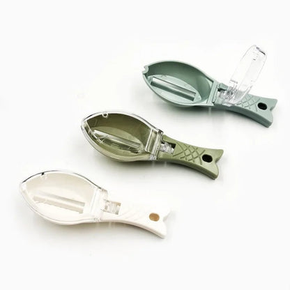 Manual Fish Scale Scraper with Lid - Kitchen Descaling Tool