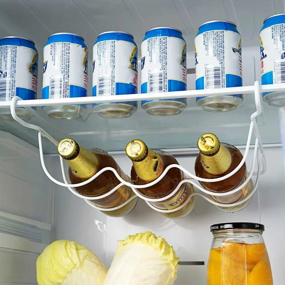 Refrigerator Organizer Rack - Beer Wine Bottle Holder Kitchen Shelf