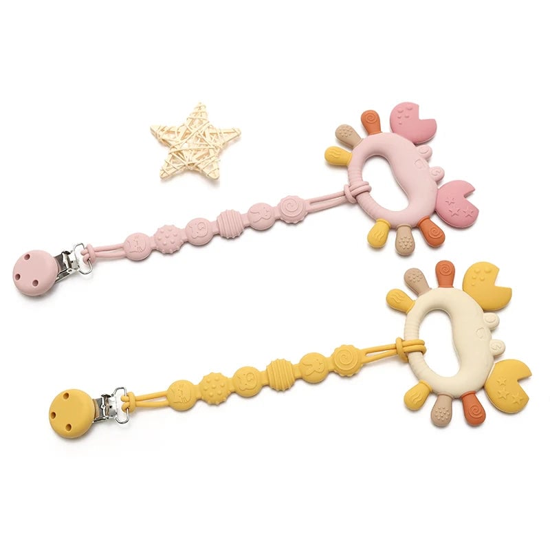 BPA-Free Silicone Crab Teething Toy - Easy Grip Design Newborn