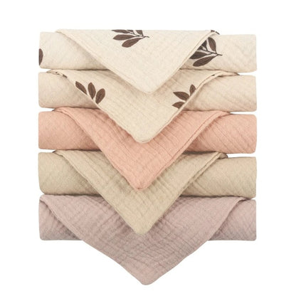 5PCS Soft Cotton Gauze Baby Towels - Absorbent Face Washcloths