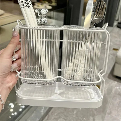Wall Mounted Stainless Steel Kitchen Cutlery Organizer Drying Rack