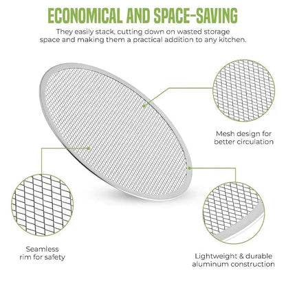 Round Aluminum Pizza Baking Screen with Holes 8-14 Inch Non-Stick
